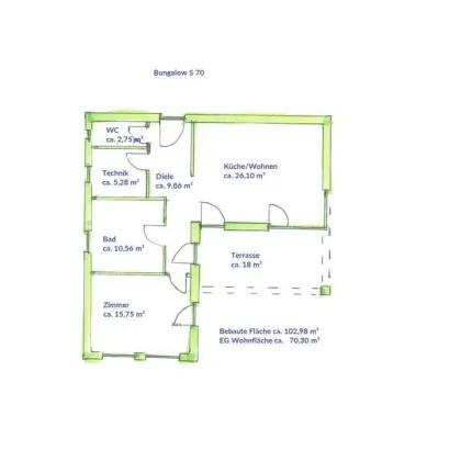 Neubau - Bungalow S 70 - Immobilien Probst - Plus Haus - Bild 3