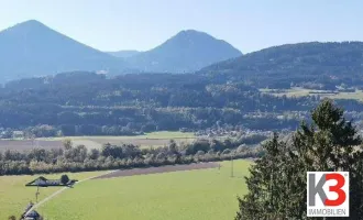 K3 - GROSSER SONNIGER BAUGRUND IN SÜD-HANGLAGE NÄHE MILLSTÄTTER SEE, unverbaubarer Fernblick nach Süden, Waldrandlage im Dorfgebiet. Auch Bauträgerprojekt. Guter Preis.