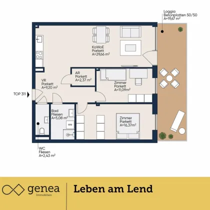 Pärchentraum im Bezirk Lend | Provisionsfreie Erstbezugswohnung | Home-Lend - Bild 2