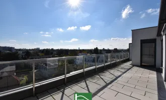 Die Wohnung der Superlative - Atemberaubender Weitblick mit großer Süd-Ost-Terrasse direkt beim Donauzentrum und U1 - Baurecht