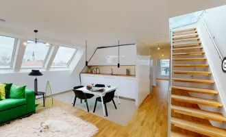 Helle Erstbezugsdachgeschoß-wohnung mit 60m² Dachterrasse - inkl. Garagenplatz in Zentrumsnähe