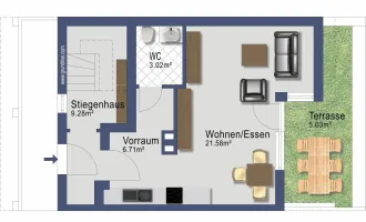 Zweizimmer Maisonette mit Balkon - ab 1. Jänner in Franking - Heizung inklusive