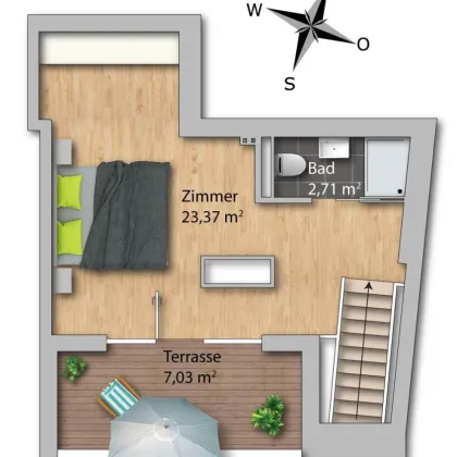 Hochwertige Dachgeschoßwohnung in ruhiger, zentraler Lage - Top 7 - Bild 3