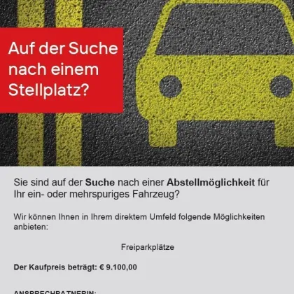 Zinöggerweg: 2 absperrbare neben einander liegende Freiparkplätze! Ein Plätzchen für Ihr Liebling! Das lästige Parkplatzsuchen hat ein Ende! Sofort verfügbar! - Bild 2