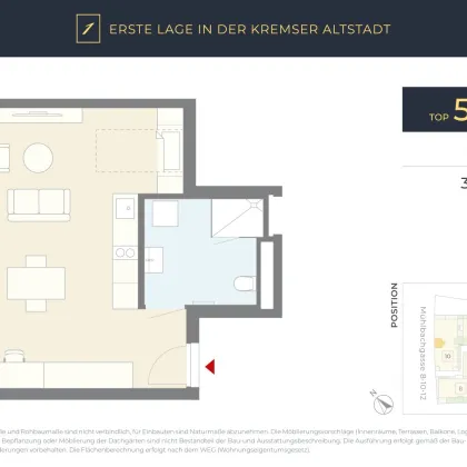 ERSTE LAGE: 35,40 m² Single-Wohnung, provisionsfreier Verkauf direkt vom Bauträger - Bild 2