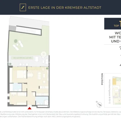 ERSTE LAGE: Gartenwohnung in der Kremser Altstadt, 19,67 m² Terrasse - Bild 2