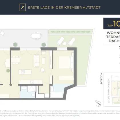 ERSTE LAGE Kremser Altstadt: Neubau, 3 Zimmer, Terrasse, Dachgarten - Bild 2