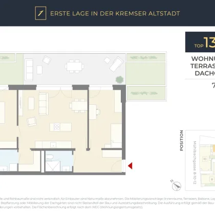 ERSTE LAGE Kremser Altstadt: Neubau, 3 Zimmer, Terrasse, Dachgarten - Bild 2