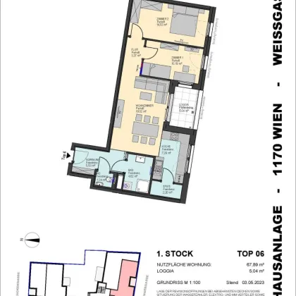 PROVISIONSFREIE Helle südseitige 3-Zimmer-Wohnung mit Loggia - Bild 2