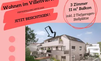 PROVISIONSFREI | Wohnen im Villenviertel | 3 Zimmer Wohnung mit Balkon (DG) inkl. zwei Tiefgaragenstellplätze | Hügelgasse | Fertigstellung Mitte 2025 (Gebäude B - Top 14)