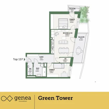 AKTION 50/50 | Provisionsfrei | Urbanes Wohnen im Grünen | Green Tower in Reininghaus - Bild 2