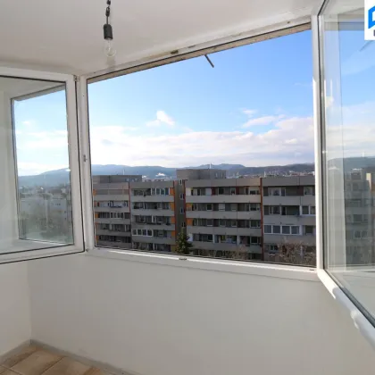 Weitblick 6.OG, helle 3 Zimmer Wohnung mit westseitiger verglaster Loggia,  hoher Liftstock 6.OG, IC, Grünblick, Bergblick, , Pkw Stellplatz inkludiert, 360 Grad online Tour - Bild 3