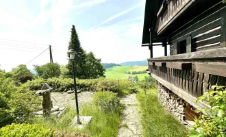 Idyllische Almhütte mit eigener Sauna auf 1.200 Meter Seehöhe mit atemberaubendem Weitblick auf die Koralm in wunderschöner Lage nahe dem Kärntner Klopeiner See