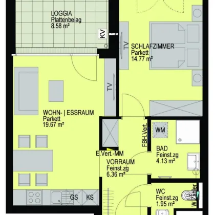 Gemütliche 2 Zimmerwohnung mit Loggia im 14. Bezirk - Top 22 - Bild 3