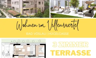 PROVISIONSFREI | Wohnen im Villenviertel | 3 Zimmer Wohnung mit Eigengarten & Terrasse (EG) inkl. Tiefgaragenstellplatz | Hügelgasse | Fertigstellung Mitte 2025 (Gebäude B - Top 1)