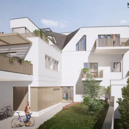 PROVISIONSFREI | 3 Zimmer Wohnung mit traumhafter Terrasse + eigenem kl. Innenhof (1.OG) inkl. zwei Tiefgaragenstellplätze | Hochstraße - Ruhelage | Fertigstellung Mitte 2025 (Gebäude D - Top 4) - Bild 3