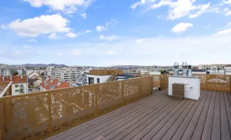 Erstbezug mit Dachterrasse *** 2-Zimmer im Dachgeschoss *** AIR BNB Widmung möglich *** Nähe U1 Kagraner Platz