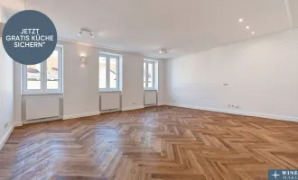 BALKONWOHNUNG im 4. Obergeschoß! Hochwertig sanierter 3-Zimmer-Stilaltbau