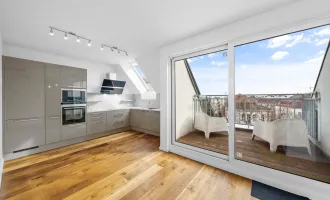 Dachterrassenwohnung mit Weitblick über Wien | Parkausrichtung | 2 Terrassen (28,6m²) | 2 Gehminuten zur U6 | 9 Min. in den 1. Bezirk