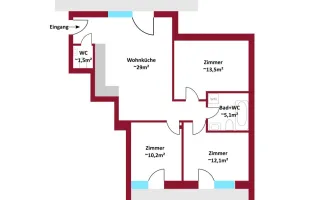 Neubau/Erstbezug I Außenflächen: Terrassen, Balkone & Dachterrassen I Schlüsselfertig I Luftwärmepumpe inkl. Kühlung I