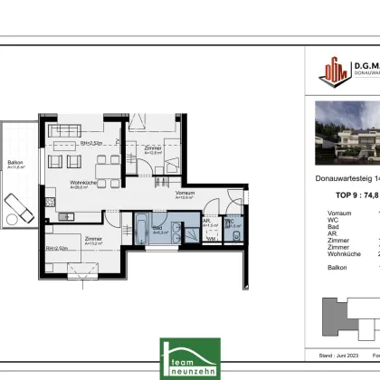 Angelger aufgepasst! Bis zu -15% reduzierte Aktionspreise & 3,5% Mietgarantie. Unverbaubarer Weitblick. 3 Zimmer Luxuswohnung. Berg | Wald | Fluss |  amBergblick19, Top 9 - Bild 2