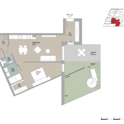 Gartenwohnung im Erstbezug | 2-Zimmer Wohnung vom Bauträger - Bild 2