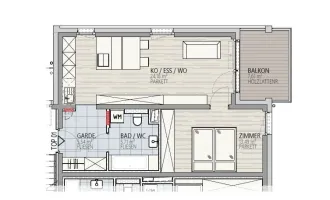 NEUBAU BERGERALM  -  BLICK / 2 ZIMMERWOHNUNG - Top 1