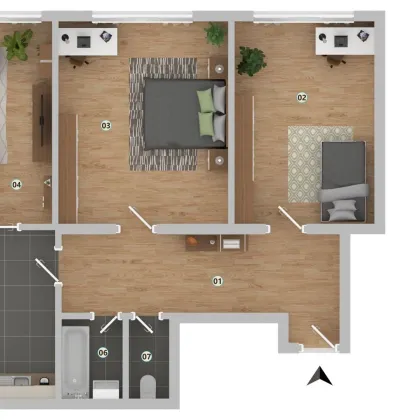 Kalvariengürtel - Top 10 vermietete Anlegerwohnung Bestandswohnung inkl Küche Graz zentrumsnahe sofortige Mieteinnahmen (B-KG55) - Bild 3