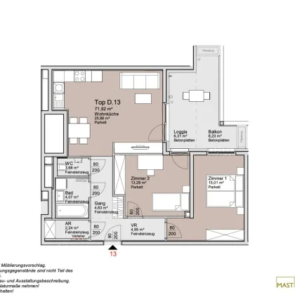 Ende 2026! Provisionsfrei - Großzügige 3 Zimmer Wohnung mit 15 qm Freifläche unweit der Alten Donau! - Bild 3