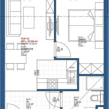 Top Vorsorgewohnung!! Schöne 2-Zimmerwohnung in U-Bahn-Nähe zum Verkauf (U3) - Bild 2