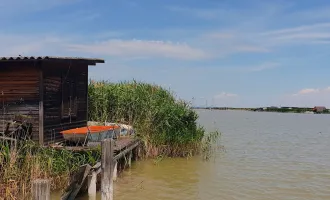 Abbruchreife Seehütte in ruhiger Lage der Ruster Südbucht