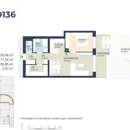 TOP 3 - Provisionsfreie Eigentumswohnung in Erstbezug | WP | PV-Anlage | Echtholzparkett | Barrierefrei | Eigengarten/Terrasse | Garagenplatz | Kellerabteil - Bild 2