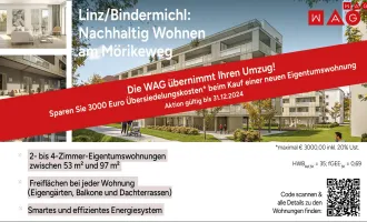 Toplage am Bindermichl: grün, sicher, ruhig... - beste Infrastruktur + 26 m² XL-Südbalkon + PV-Anlage, Erdwärmepumpe, Smartem E-Boiler