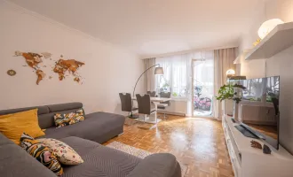 teilmöblierte 3 Zi. Wohnung mit perfektem Grundriss, verglaster Loggia und Außenjalousien - Top Lage: Landstraße Hauptstraße