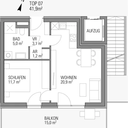 ERSTBEZUG mit Dezember/Jänner mit 2 Zimmer, traumhaftem Balkon und Tiefgaragenparkplatz - Bild 2