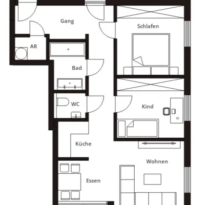 Erstbezug - Moderne 3-Zimmerwohnung mit 2 Balkonen und Parkplatz - Bild 2