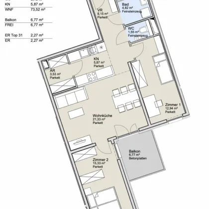 *Einzug April 2025!* Provisionsfreie 3-Zimmer Familienwohnung beim Kagraner Platz - Bild 3