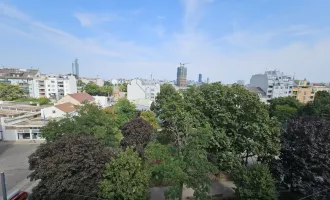 Aussicht auf Park und Skyline, direkt am Sachsenpark, letzter Liftstock, 5 Gehminuten zum Augarten