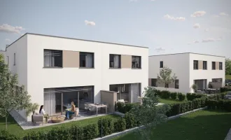 Gefördertes Doppelhaus in Enns: 5 Zimmer, Terrasse, Eigengarten, PV- Anlage, belagsfertig!