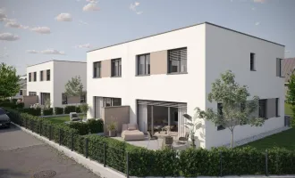 Gefördertes Doppelhaus in Enns: 5 Zimmer, Terrasse, Eigengarten, PV- Anlage, belagsfertig!