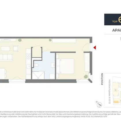 Ideale Studentenwohnung! Neubau / Erstbezug in TOP Innenstadtlage, 2 Zimmer - Bild 3