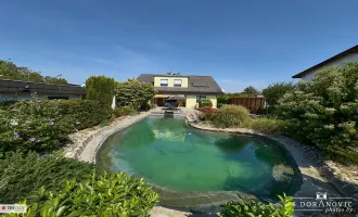 NEU:::WOHNEN WIE IM PARADIES – Hochwertiges Zweifamilienhaus mit Schwimmteich – Kauf in 2100 Korneuburg:::