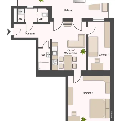 Balkonwohnung - Ideal für WGs und kleine Familien in der Nähe der Innenstadt mit XXL Balkonfläche - Bild 2