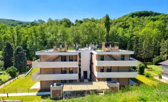 Geniale Neubauwohnung mit WOW-Effekt! Riesiger Balkon und Terrasse + Privater Dachgarten + Grün wohin das Auge reicht + Luftwärmepumpe!