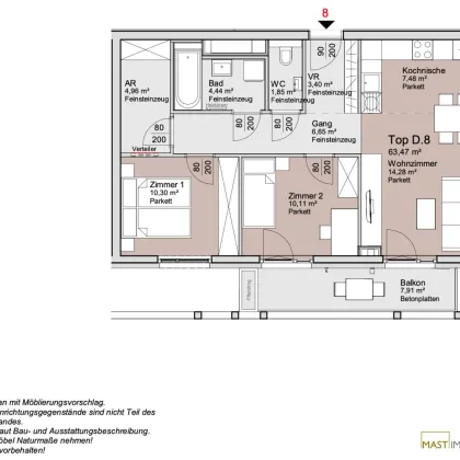 *ALTE DONAU* Provisionsfreie 3-Zimmer Wohnung mit Balkon - Bild 2