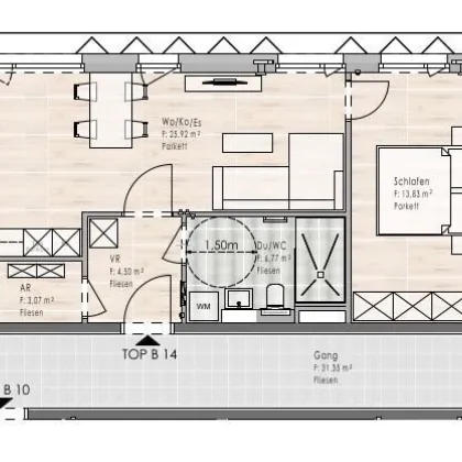 Erstbezug: 2-Zimmer Wohnung im 2. OG / Top B14 - Bild 2