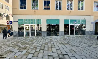 1A Lage : Modernes Geschäftslokal zur Miete mit 96m² Ecke KJ-Platz und Fussgängerzone Wels!