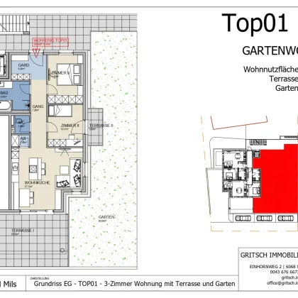 Wunschkonzert - Maßgeschneiderte Neubau 3-Zimmer Gartenwohnung in Toplage in Mils zu verkaufen - TOP01 EG - Bild 2