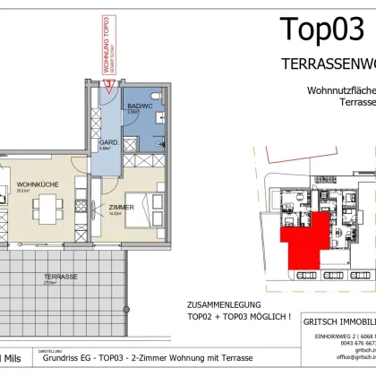 Wunschkonzert - Maßgeschneiderte Neubau 2-Zimmer Terrassenwohnung in Toplage in Mils zu verkaufen - TOP03 EG - Bild 2