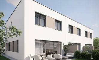 Gefördertes Reihenhaus mit Keller in Asten: 4 Zimmer, Carport und Parkplatz, Terrasse, Eigengarten, belagsfertig!